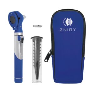 zniry fiber optic mini otoscope - ear scope with light, ear infection detector (blue color) reguler