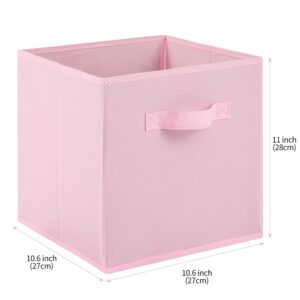 LFZLHPP Storage Bins, 11 Inch Storage Cubes (6 Pack) with Handles Foldable Cube Baskets for Home, Kids Room, Closet and Toys Organization, Pink, Purple, Blue