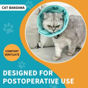 Fluffyland Cat Cone Collar Soft to Stop Licking and Scratching Adjustable Kitten Cone with Cat Toy Balls - Cat Recovery Collar for Small Large Cats After Surgery and Daily Wear (Green，S)