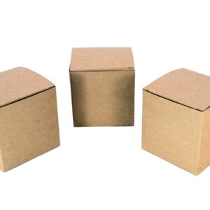 Oletx 25 Pcs Brown Paper Gift Boxes, Small Candy Boxes Bulk, 3x3x3 inch Gift Box with Lids, Goodie Treat Boxes for Party Favors, Birthday Gifts, Wedding Gifts