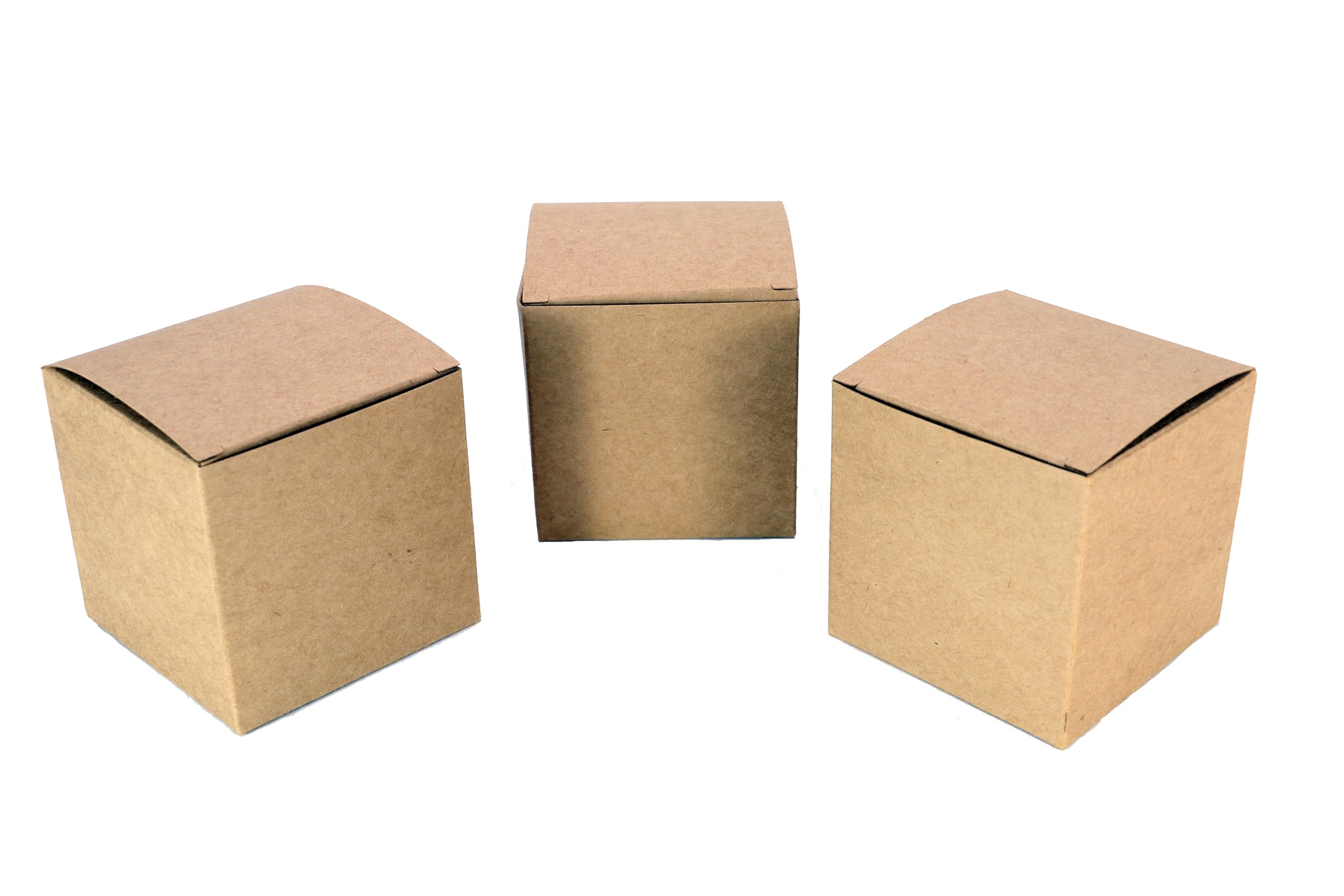 Oletx 25 Pcs Brown Paper Gift Boxes, Small Candy Boxes Bulk, 3x3x3 inch Gift Box with Lids, Goodie Treat Boxes for Party Favors, Birthday Gifts, Wedding Gifts