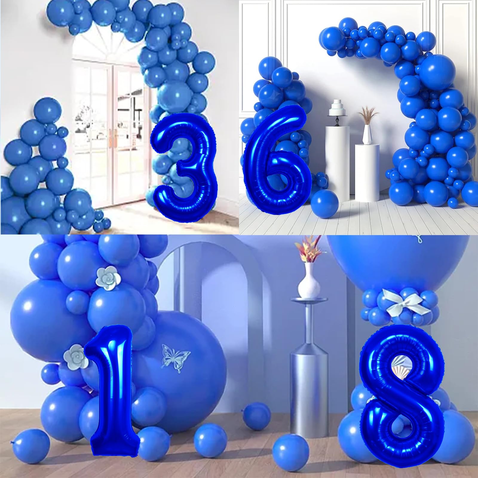 40 inch Navy Blue Number 9 Balloon, Giant Large 9 Foil Balloon for Birthdays, Anniversaries, Graduations, 9th Birthday Decorations for Kids