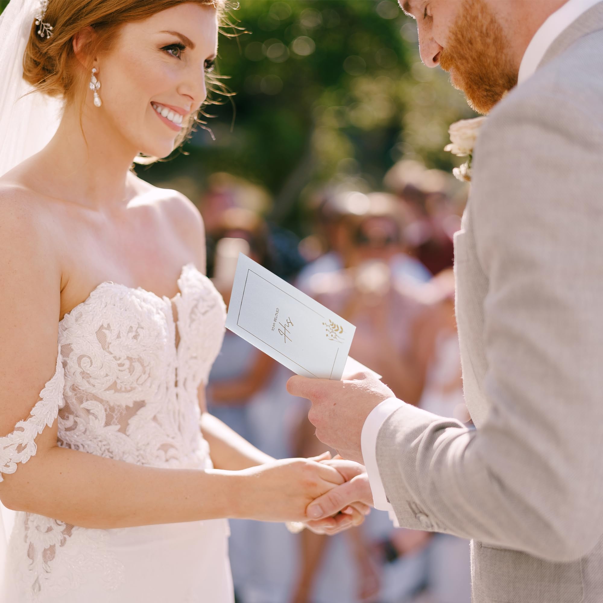 Elegant His and Hers Wedding Vow Books Set in Keepsake Box | Sewn Binding | 32 Ruled Pages | 5.9 x 3.9 Inches | Ideal Wedding Day Gift for Brides & Grooms Vow Booklets Vine Hardcover Vows Book