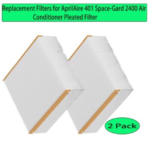 401 Replacement Filter Compatible with AprilAire 401 Space-Gard 2400 Air Conditioner Pleated Filter (2 Pack)