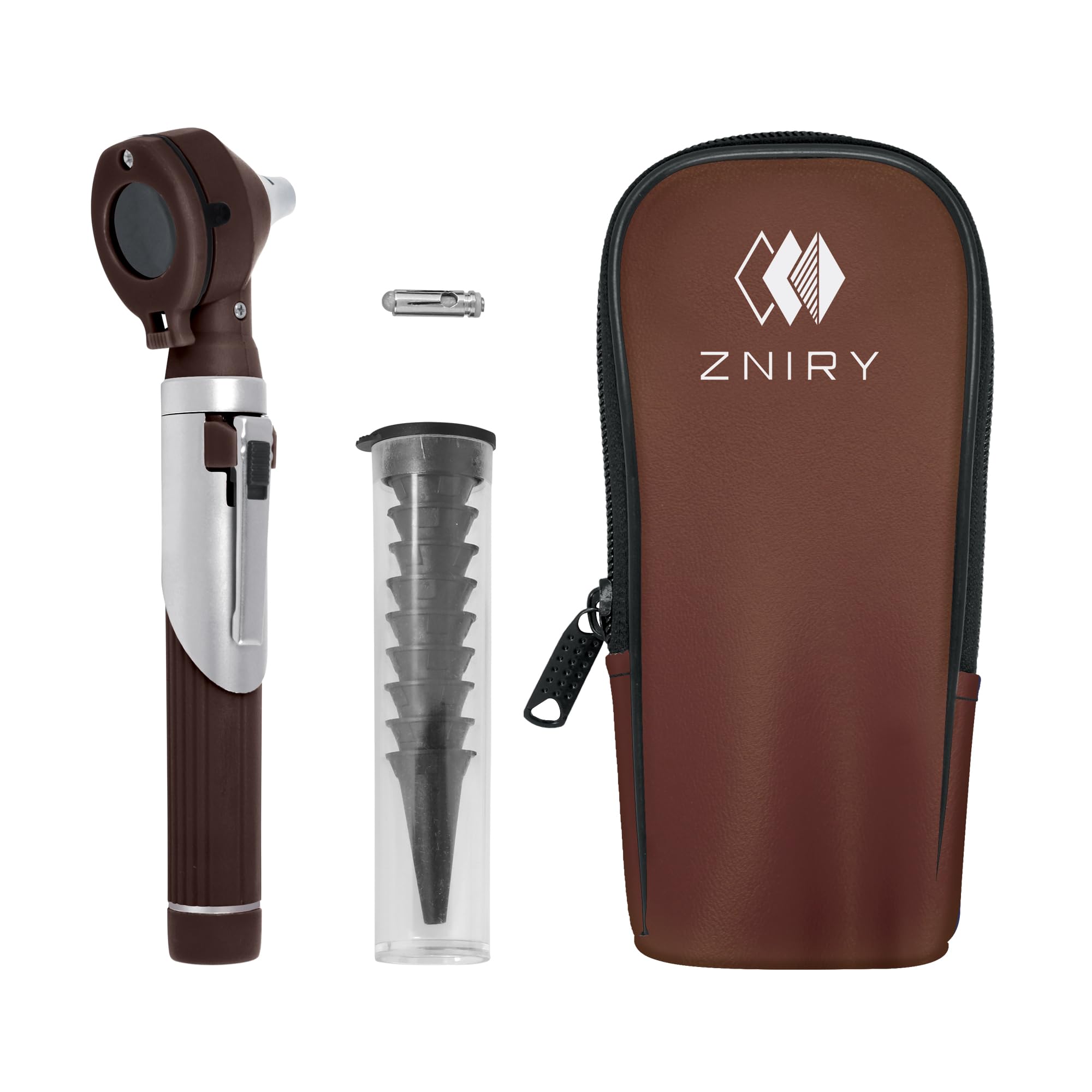 Zniry Fiber Optic Mini Otoscope - Ear Scope with Light, Ear Infection Detector (Chocolate Color) Reguler