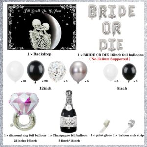 Bride or Die Bachelorette Party Decorations Till Death Do Us Part Backdrop Diamond Ring Balloon Bridal Shower Engagement Decoration Bachelorette Wedding Party Supplies