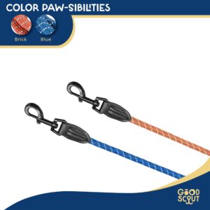 Good Scout 10' Heavy Duty Adjustable Leash for Dogs, Durable Walking & Training Leash for Puppies & Adult Dogs, D-Ring for Waste Bag Storage, Brick