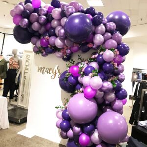 PartyWoo Royal Purple Balloons, 140 pcs Dark Purple Balloons Different Sizes Pack of 18 Inch 12 Inch 10 Inch 5 Inch Purple Balloons for Balloon Garland or Balloon Arch as Party Decorations, Purple-Y16