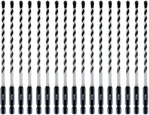 owl tools 3/16 inch masonry drill bits (13 pack - industrial grade - standard chuck) 6 inch all purpose masonry bits for concrete, stone, block, & more!