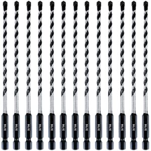 Owl Tools 3/16 Inch Masonry Drill Bits (13 Pack - Industrial Grade - Standard Chuck) 6 Inch All Purpose Masonry Bits for Concrete, Stone, Block, & More!