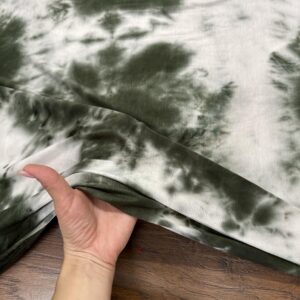 Tie Dye Jersey Knit Fabric by The Yard - 4 Way Stretch - Stretch Material for Sewing - Polyester-Cotton Stretch Fabric by The Yard - 58 Inch Width (Hunter Green and White)