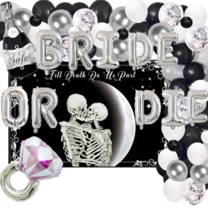 Bride or Die Bachelorette Party Decorations Till Death Do Us Part Backdrop Diamond Ring Balloon Bridal Shower Engagement Decoration Bachelorette Wedding Party Supplies