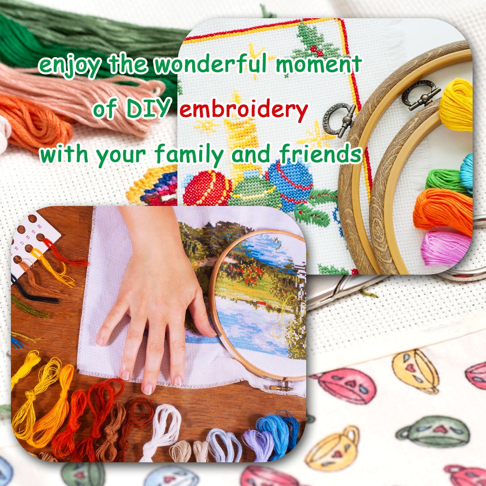 50 Skeins Embroidery Floss Rainbow Color Per Pack Cross Stitch Threads Friendship Bracelets Floss Crafts Floss (50)