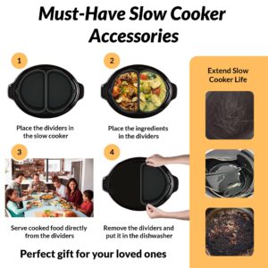 PREMIUM QUALITY: Tasmai 3 Pack, Crock pot liners, 6-8 Quart Slow Cooker Liners, Reusable Silicone crockpot liner, Crockpot liner, Crock pot divider, Crockpot divider insert (6 Quart (Gray))