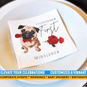 Customize Your Celebration: 50 Personalized Photo Beverage Napkins - Vibrant Full Color Printing, 3-Ply, 4 3/4" x 4 3/4" - Ideal for Birthdays, Baby Showers, Engagement Parties, & Events (White)