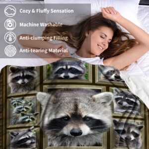 Raccoon Blanket,Gift for Raccoon Lover,Soft Cozy Plush Sofa Bed Couch Throw Animal Blanket for Kids and Adult,50"x60"