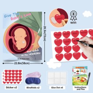 Baby Shower Games Party Favors, Pin The Heart on The Baby Games, BabyShower Favors Decorations Birthday Party Supplies for Adults Girl Boy - 40 Guests