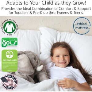 Ethical Mattress CO 6" Kid’s Mattress, Toxin-Free, Made in The USA with Organic Cotton, Wool, Latex & Pocketed Coils (Mattress-in-a-Box); Perfect for bunk beds, trundles & Platform beds - Full Size