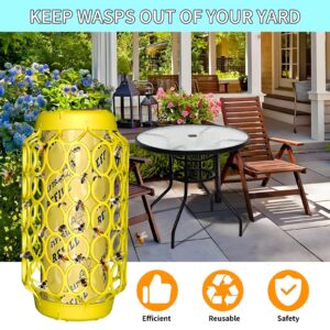 Outdoor Fly Trap, Flying Insects Traps Outdoor Hanging for Patio, Wasp Traps Outdoor Hanging, Flies Traps Sticky Yellow Jacket Trap Catcher Trap, Sticky Fly Insect Deterrent Killer 2 Pack