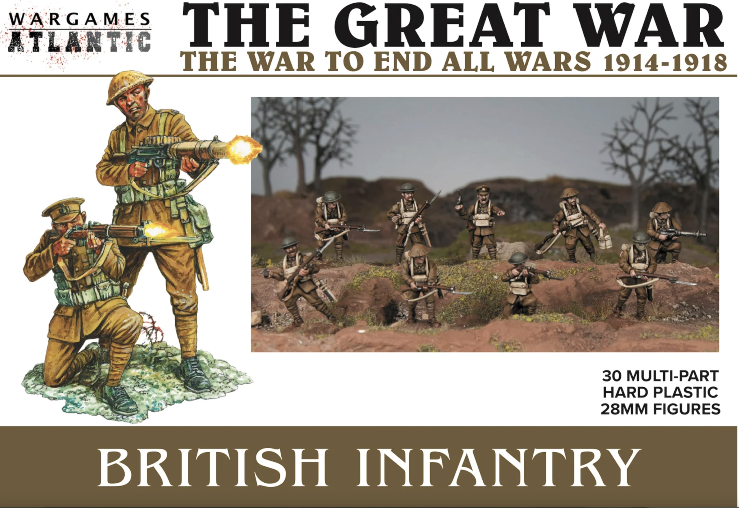 The Great War - British Infantry 1916-18 (30 Figures) Multi-Part Hard Plastic 28MM Figures