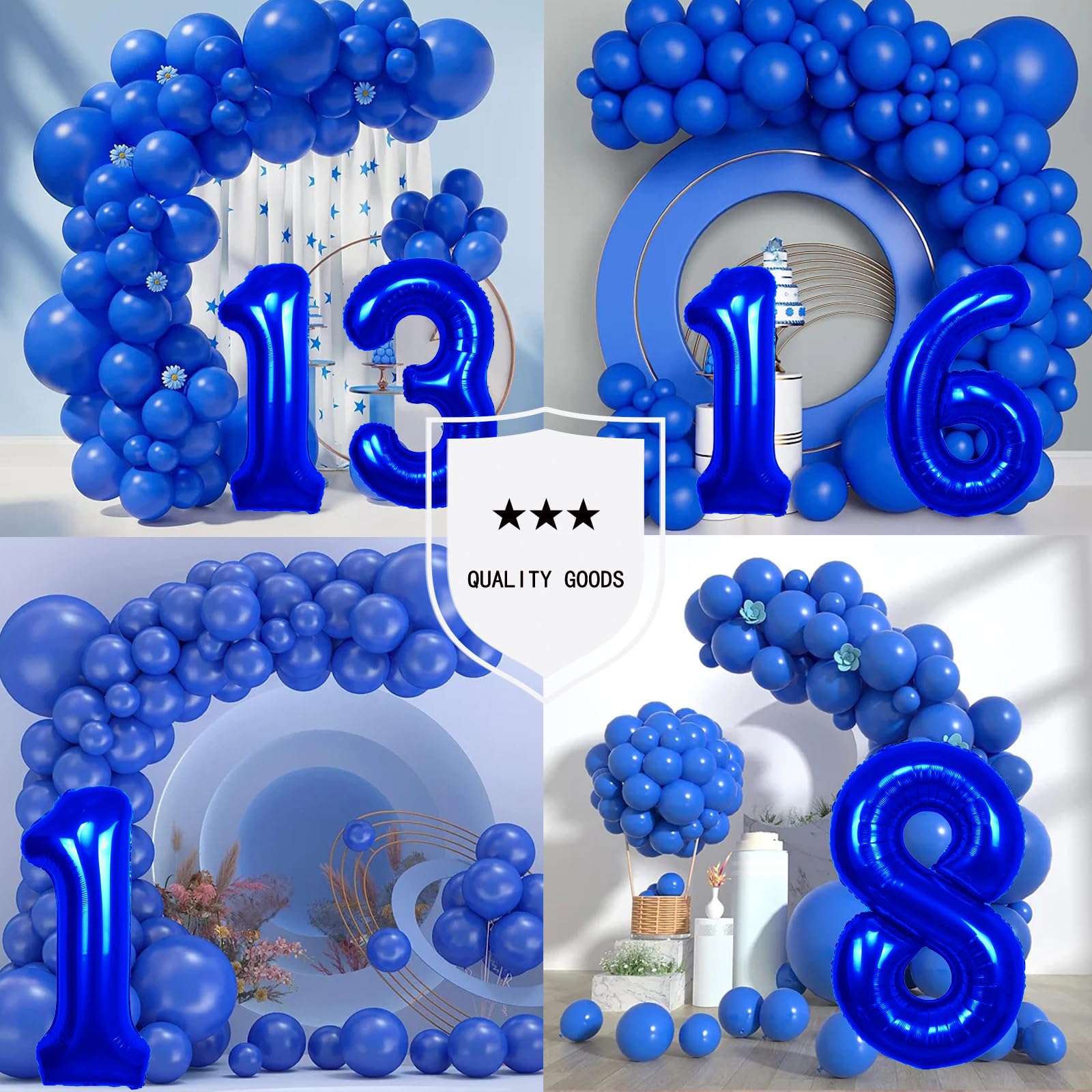 40 inch Navy Blue Number 9 Balloon, Giant Large 9 Foil Balloon for Birthdays, Anniversaries, Graduations, 9th Birthday Decorations for Kids