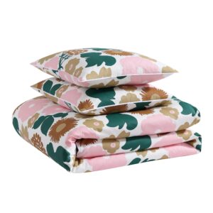 Marimekko - King Duvet Cover Set, Organic Cotton Bedding with Matching Shams, Bold Floral Home Decor, GOTS Certified (Pieni Kukkatori Pink, King)