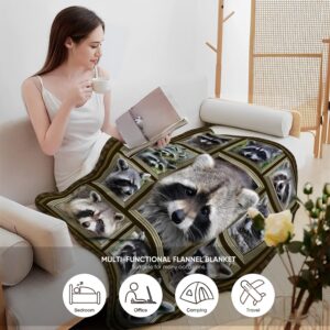 Raccoon Blanket,Gift for Raccoon Lover,Soft Cozy Plush Sofa Bed Couch Throw Animal Blanket for Kids and Adult,50"x60"