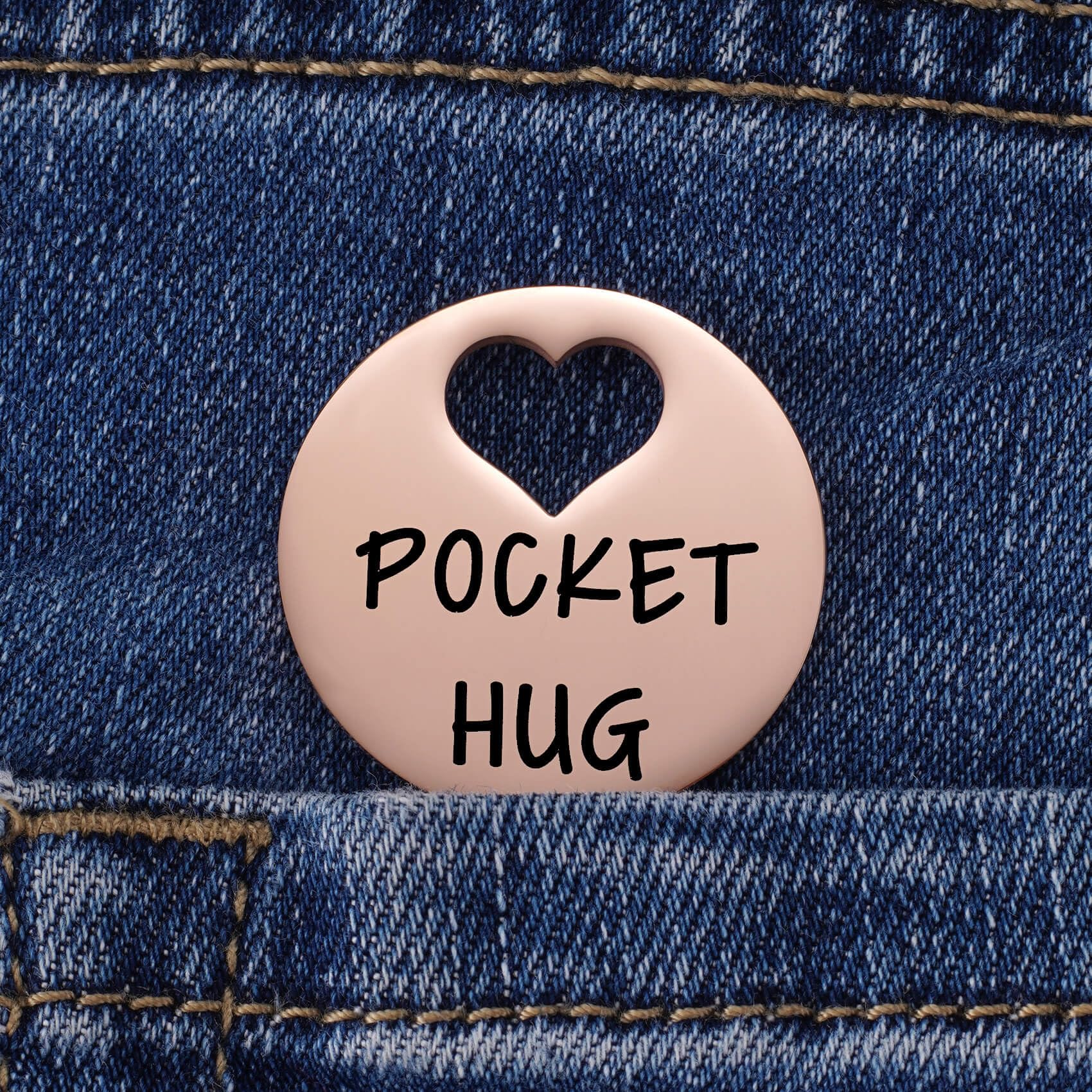 MIXJOY Little Pocket Hug Token You Got This & Greeting Card for Friends Family, Think of You Missing You Gift, Positivity Cheer Up Gift for Him Her, Good Luck, Sengding a Hug Gifts, Rose Gold