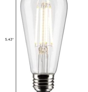 Satco S21870 8 Watt ST19 LED Bulb, Clear: Medium Base, 2700K, 800 Lumens, 2-Pack