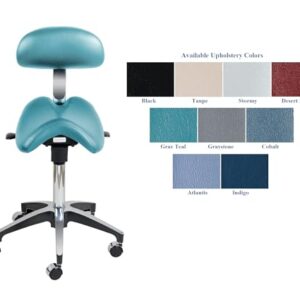 AmeriCan Goods Professional Rimostool Deluxe Sleek Saddle Series Dental Rolling Saddle Seat Cusion Chair for Doctor's Office (Cobalt)