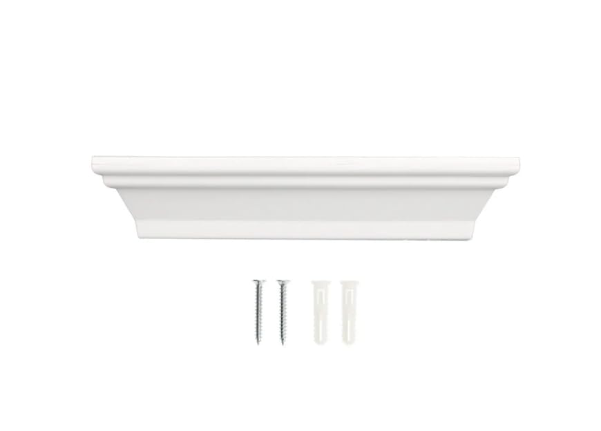 Greenbrier White Plastic Floating Shelf. 8.6 inches x 4 Inches. Holds Up to 5 Pounds.