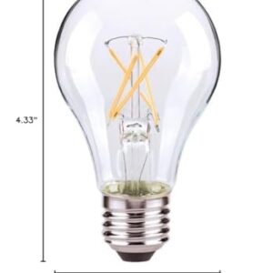 Satco S12460 5 Watt A19 LED Bulb, Clear, 2700K, Medium Base, 120 Volt, 4-Pack