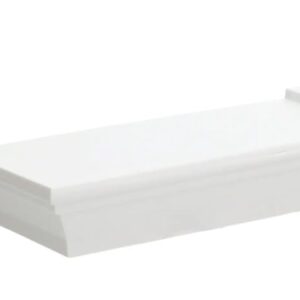 Greenbrier White Plastic Floating Shelf. 8.6 inches x 4 Inches. Holds Up to 5 Pounds.