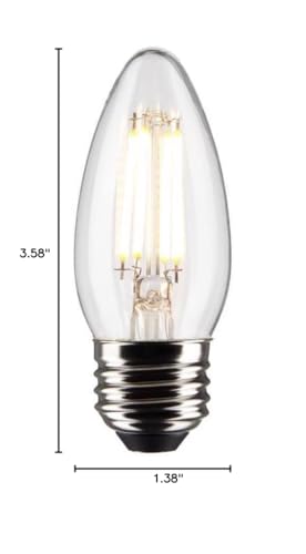 Satco S21837 5.5 Watt B11 LED Bulb, Clear, Medium Base, 2700K, 500 Lumens, 120 Volt, 2- Pack