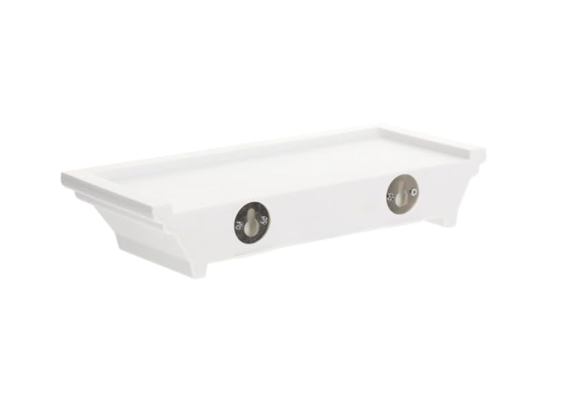 Greenbrier White Plastic Floating Shelf. 8.6 inches x 4 Inches. Holds Up to 5 Pounds.