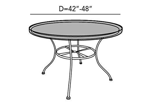 Covermates Round Table Top Cover - Water-Resistant Polyester, Adjustable Buckle Straps, Middle Buckle Strap, Patio Table Covers, 42-48 Diameter, Charcoal