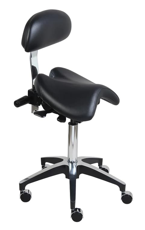 AmeriCan Goods Professional Rimostool Deluxe Sleek Saddle Series Dental Rolling Saddle Seat Cusion Chair for Doctor's Office (Cobalt)