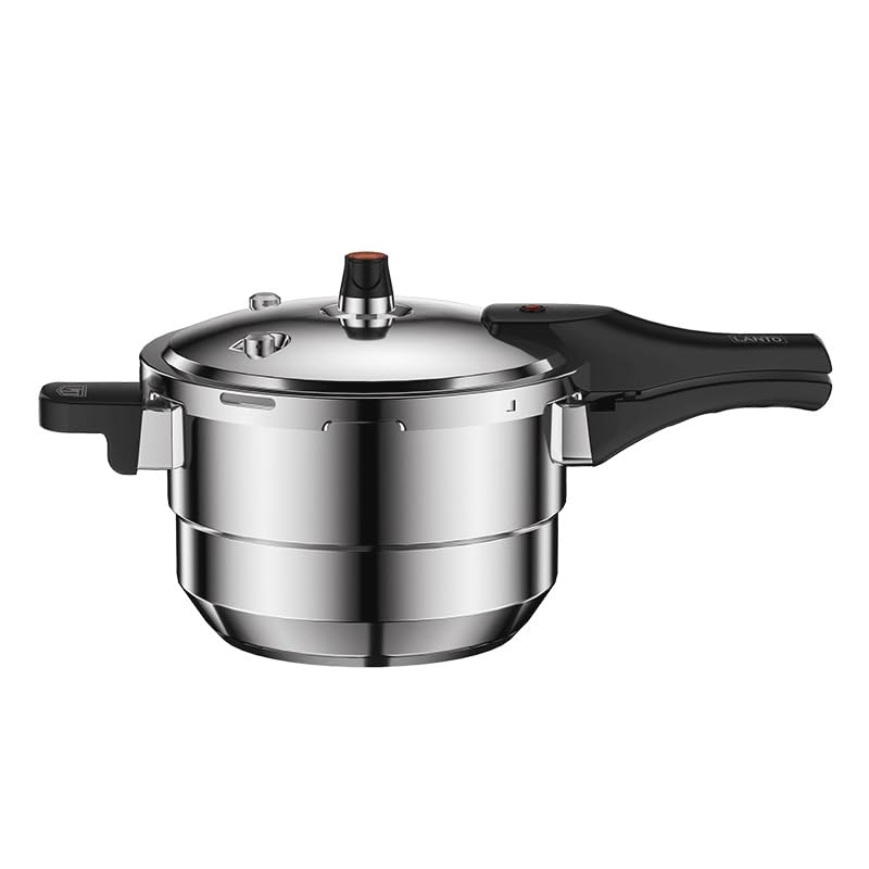 80Kpa Pressure Cooker Stainless Steel 8L Large Capacity, Pressure Canner with Steaming Rack Compatible with Gas & Induction Cooker (6L)