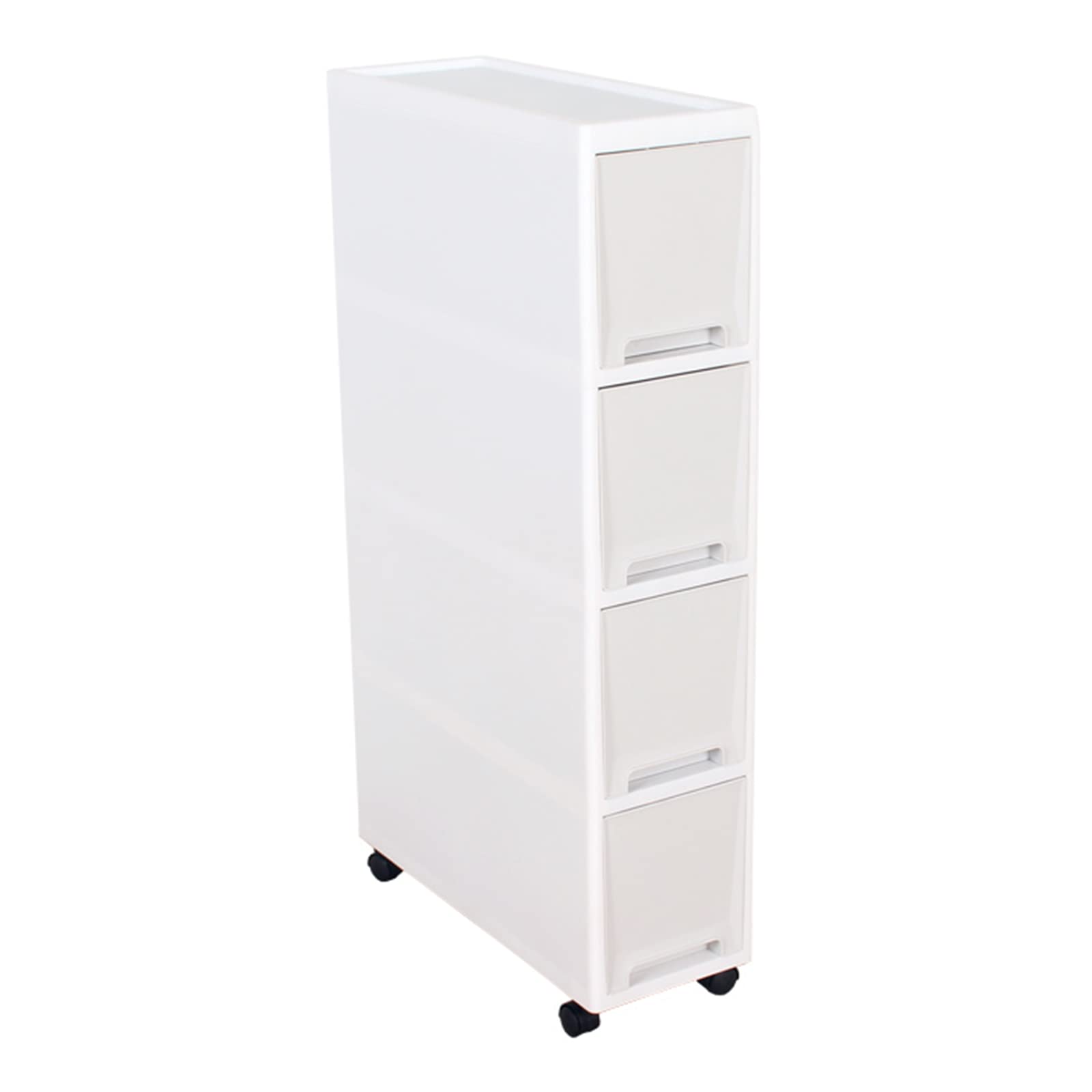 7in Narrow Slim Rolling Storage Cart, 4 Tier Kitchen Small Bathroom Storage Cabinet Beside Fridge Small Plastic Rolling Shelf with Drawers