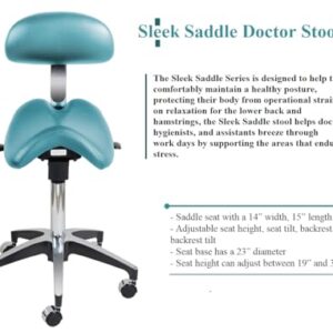 AmeriCan Goods Professional Rimostool Deluxe Sleek Saddle Series Dental Rolling Saddle Seat Cusion Chair for Doctor's Office (Cobalt)