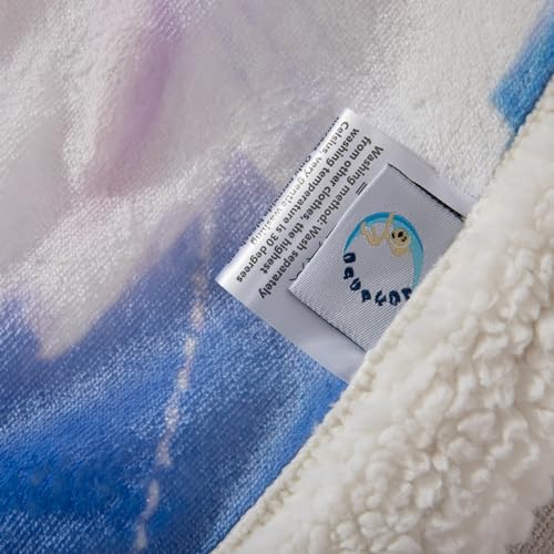 Kids Sherpa Flannel Throw Blanket 50" x 60 inches, Super Soft Cozy Plush Blanket for Indoor and Outdoor Use (Frozen-3, Throw(50'' × 60''))