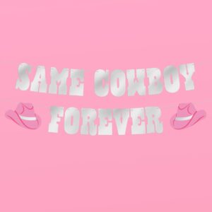 xo, Fetti Same Cowboy Forever Banner - Iridescent, 5 Ft. | Bachelorette Party Decorations, Fun Western Bach Backdrop, Rodeo Banner, Gag Gift