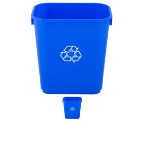 mix.home 2 pack! 3 gallon blue rectangular wastebasket restaurant trash can commercial trash can office plastic trash can bathroom garbage bin rectangular trash cans for kitchen janitorial trash can