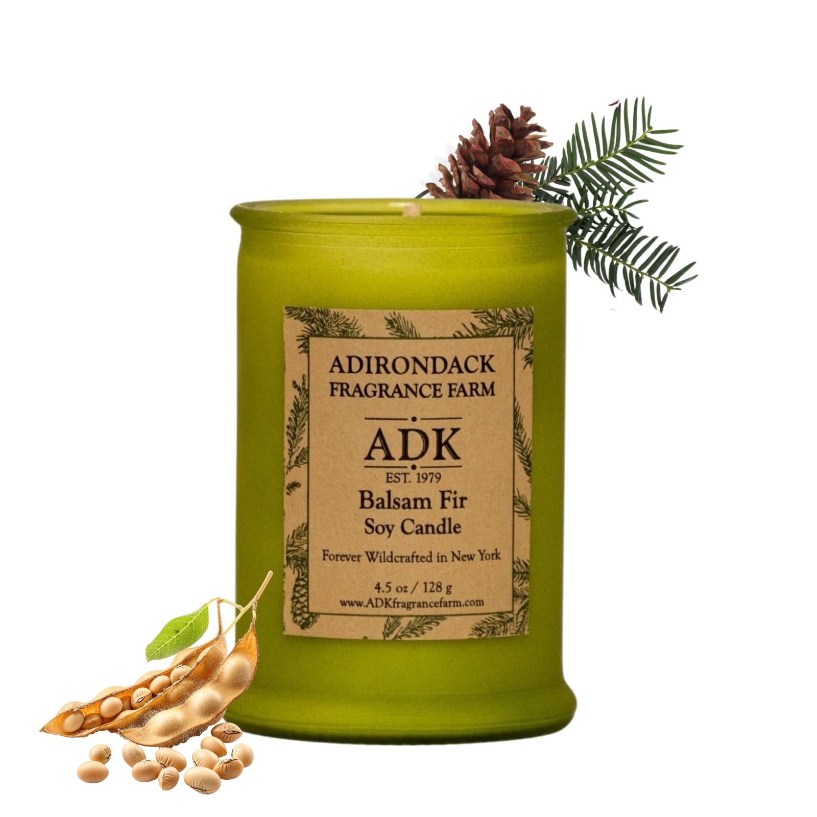 ADK Balsam & Fir Scented Candle, 4.5 Oz Natural Aromatherapy Candle for Home Decor & Kitchen Décor, Relaxing Plant-Based Wax Candles Perfect for Gift Giving