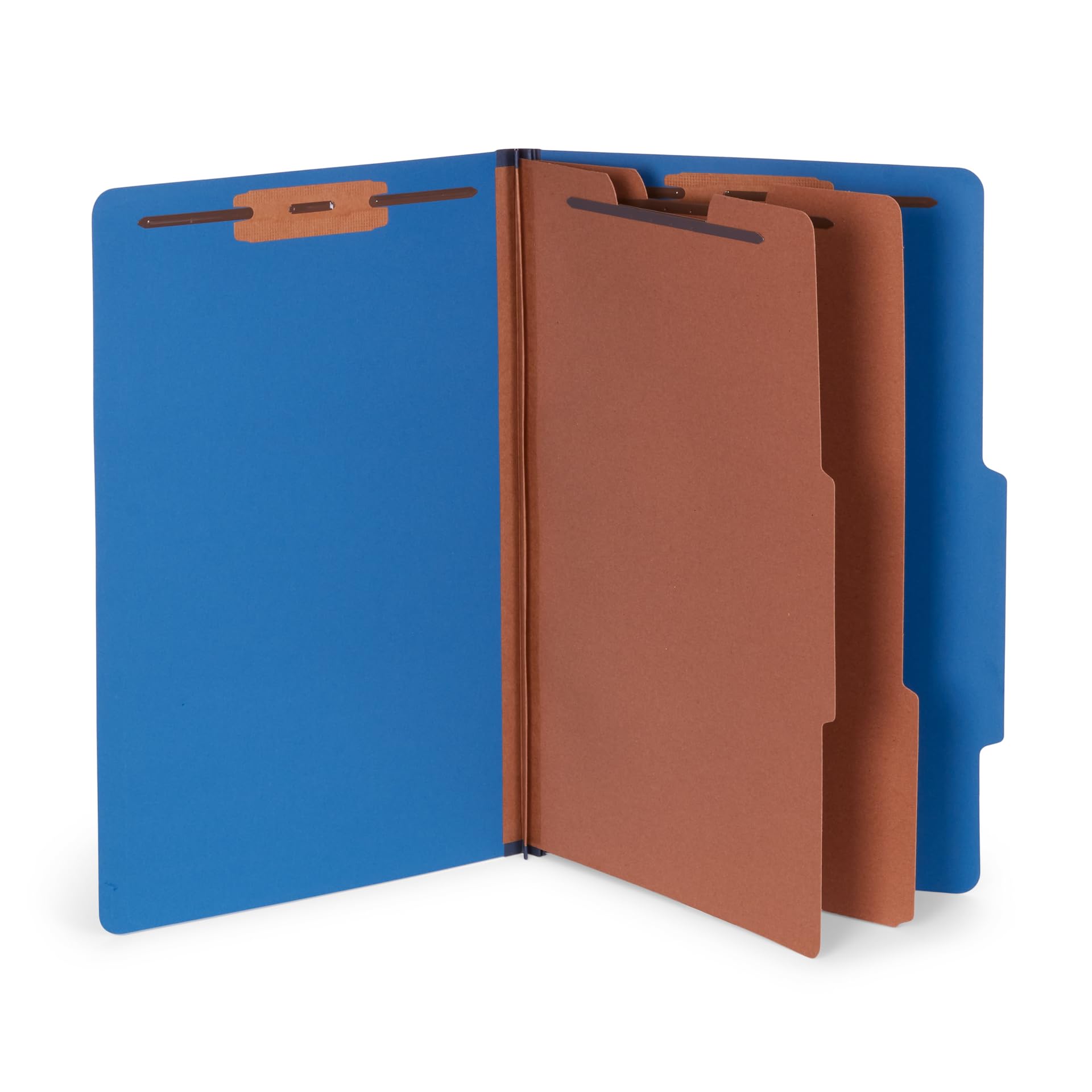 Blue Summit Classification Folders, Legal Size, 2 Dividers, Dark Blue – 10 Pack