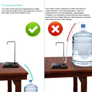 Desk Water Dispenser- Intelligent Desktop Water Bottle, Automatic Water Pump for Universal Bottle Water Dispenser USB Charging Jug Pump for Home, Office, Outdoor (Black)