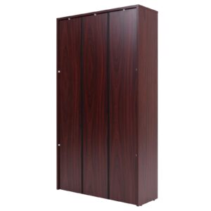 STARY 5 Shelf Mahogany Bookcase 60 inch Tall Wood Bookshelf for Bedroom