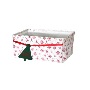 christmas basket box foldable christmas storage basket christmas red pattern with snowflakes flower fabric collapsible storage bins organizer bag