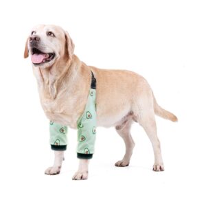 hdkuw dog elbow protector, dog leg recovery sleeve for prevent licking wound, joint sleeves with mesh pad for medium large dogs thickened avocado 2xl