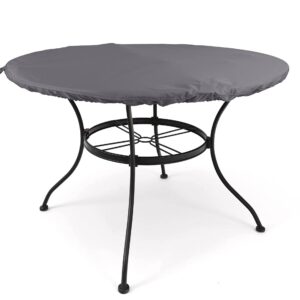 Covermates Round Table Top Cover - Water-Resistant Polyester, Adjustable Buckle Straps, Middle Buckle Strap, Patio Table Covers, 42-48 Diameter, Charcoal